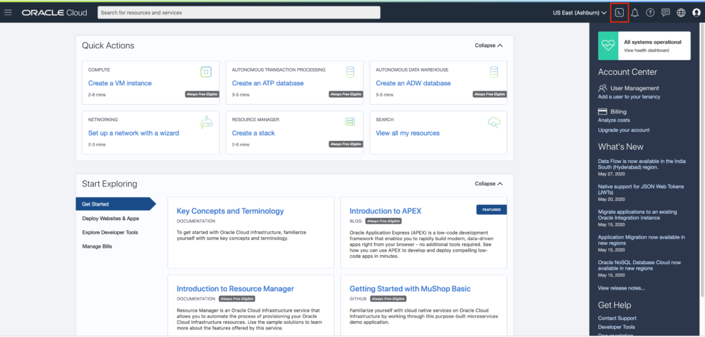 oracle cloud interface